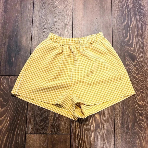 Yellow Gingham Women's Shorts - Picture 1 of 3